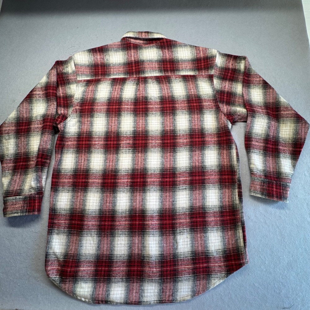 Field & Stream Flannel Shirt Mens M Red Plaid Button Down Heavy Cotton Outdoor - Picture 9 of 10